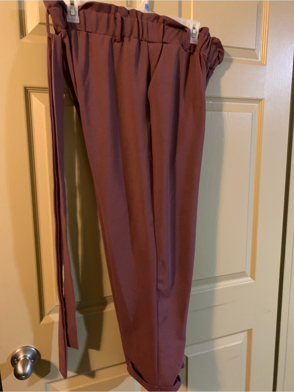 Maurices Wide-Leg Paperbag Waist Pants in Dusty Mauve